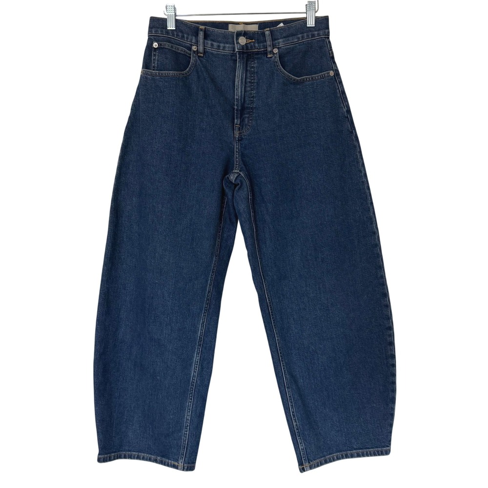 Everlane The Way-High Curve Jean 28R Dark Indigo High Rise Barrel Leg
